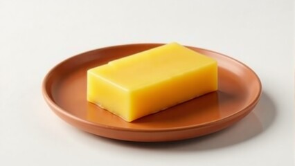 Yellow Sweet Bean Jelly On Plate