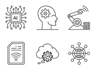 Set of vector web design icons for business and internet communication symbols
