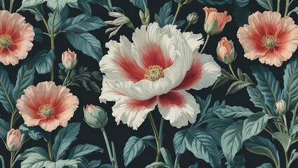Vibrant botanical wallpaper showcasing a large flower