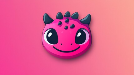 Cute Pink Dragon Face Art