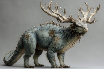 Majestic dragon deer with intricate carvings