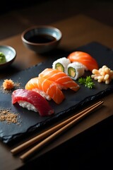 sushi and chopsticks