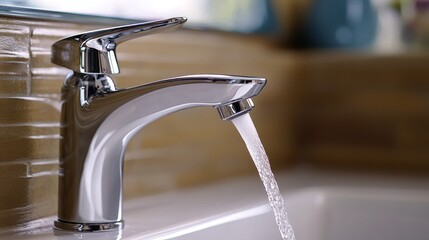 Plumber installing faucet, neutral backdrop