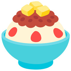 Traditional Korean Patbingsu Dessert Illustration