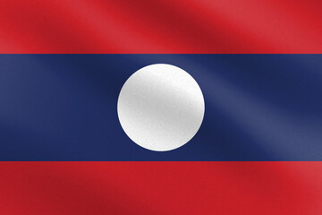 Flag of Laos with paper texture and light. Vector illustration 