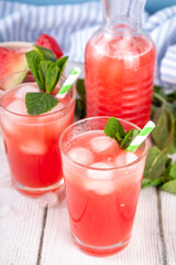 Homemade watermelon lemonade, iced watermelon juice