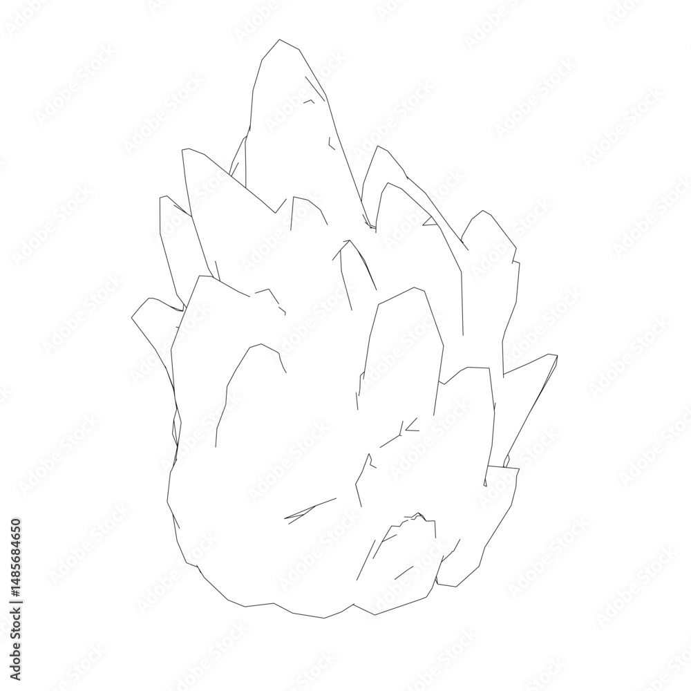 Poster a large rock with a pointed top. the rock is white and has a rough texture. it is surrounded by a wh