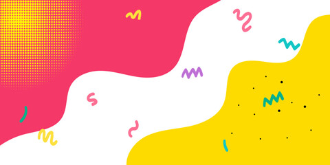 Abstract Pop Art Color Background. geometric shape design with trendy Memphis  80s-90s style