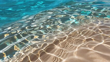 Shallow Beach Water with Sunlight Reflections - Tranquil Coastal Scene