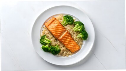 Grilled salmon steak with vegetables makes a healthy and gourmet dinner dish