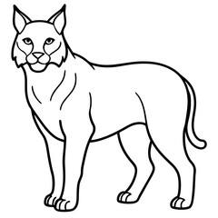 Minimal Arctic Lynx Vector Line Art