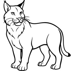 Minimal Arctic Lynx Vector Line Art
