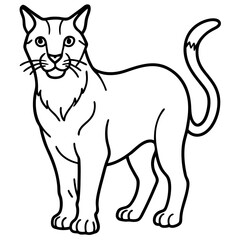 Minimal Arctic Lynx Vector Line Art