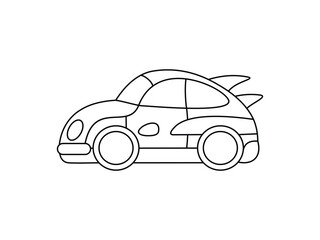 Coloring outline car toy vector image