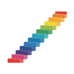 Obraz premium Colorful rainbow gradient staircase in flat design style 