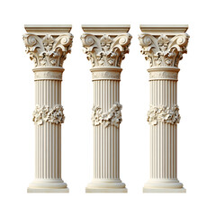 Obraz premium Ancient Pillar Illustration Historical Column Design PNG Isolated on Transparent Background, Architectural Clipart