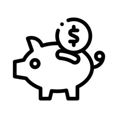 piggy bank line icon
