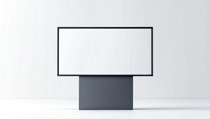 Blank white pylon banner mockup, front view, isolated, 3d rendering. Empty outdoor signage mock up. Clear street poster billboard for advertising