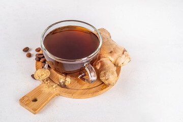 Fresh brewed ginger coffee cup