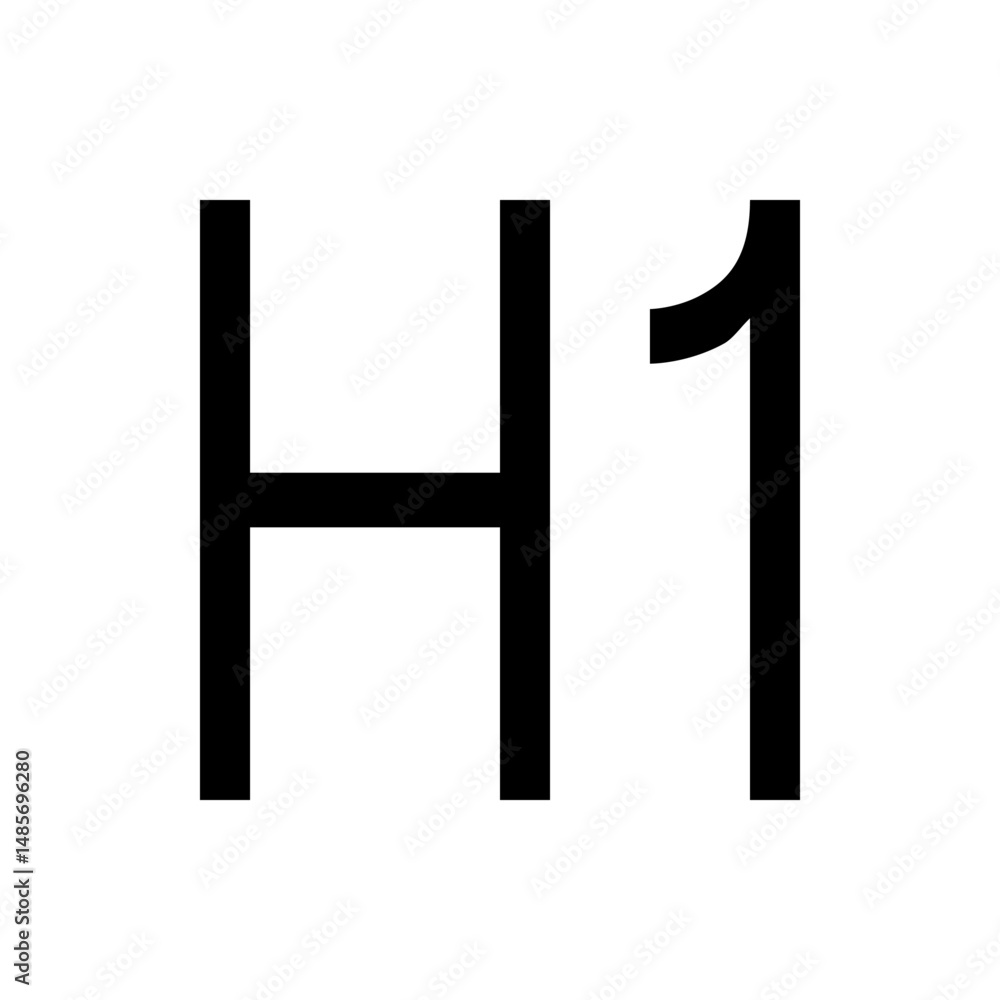Poster illustration of the text h one displayed in a bold black font on a plain white background in a simpl