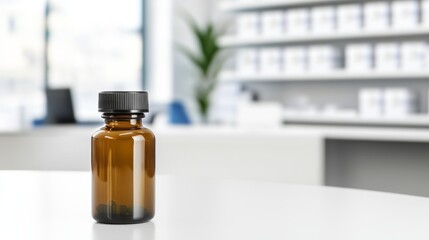 Close-up of a single prescription pill bottle with medical price tags, healthcare and pharmacy concept, medicine and treatment, medical care and drugstore essentials.