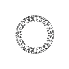image of love symbol forming a circle in black and white