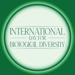 International Day for Biological Diversity Vector Editable Background with Cursive Typography Wordmark for Eco Events