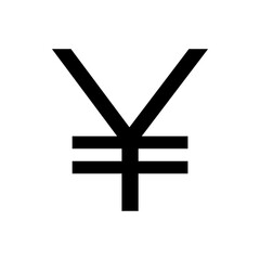Obraz premium Illustration of a black yen or yuan currency symbol with two horizontal lines on a white background view