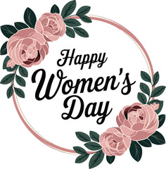 Happy Women's Day logo design. International women's day. Women's Love Day lettering. women, love, vector design.