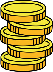 a stack of gold coins illustration