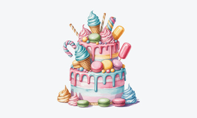 Birthday Cake icon symbol vector illustration isolated on white background