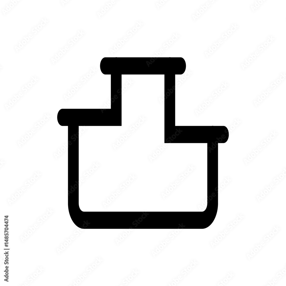 Poster illustration of a simple black outline of a podium with three levels on a white background design ve