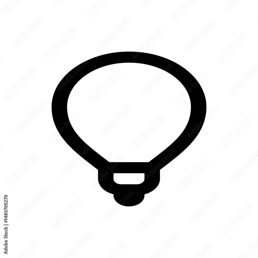 Aufkleber a minimalist black outline of a lightbulb with a round top and a simple base on a white background