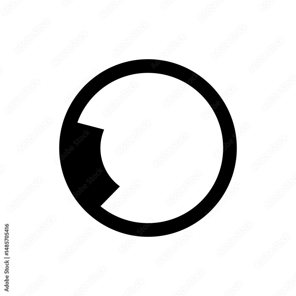 Poster a black circle with a partial cutout on the left side creating a geometric shape within the circle d
