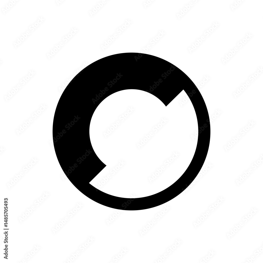 Poster a graphic representation of a circle with a segment cut out creating a partial or incomplete circula