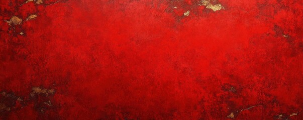 Textured red surface with worn patches and distressed areas revealing darker and golden undertones, creating a rustic and aged appearance