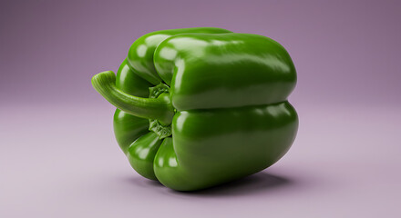 Vibrant green bell pepper resting peacefully