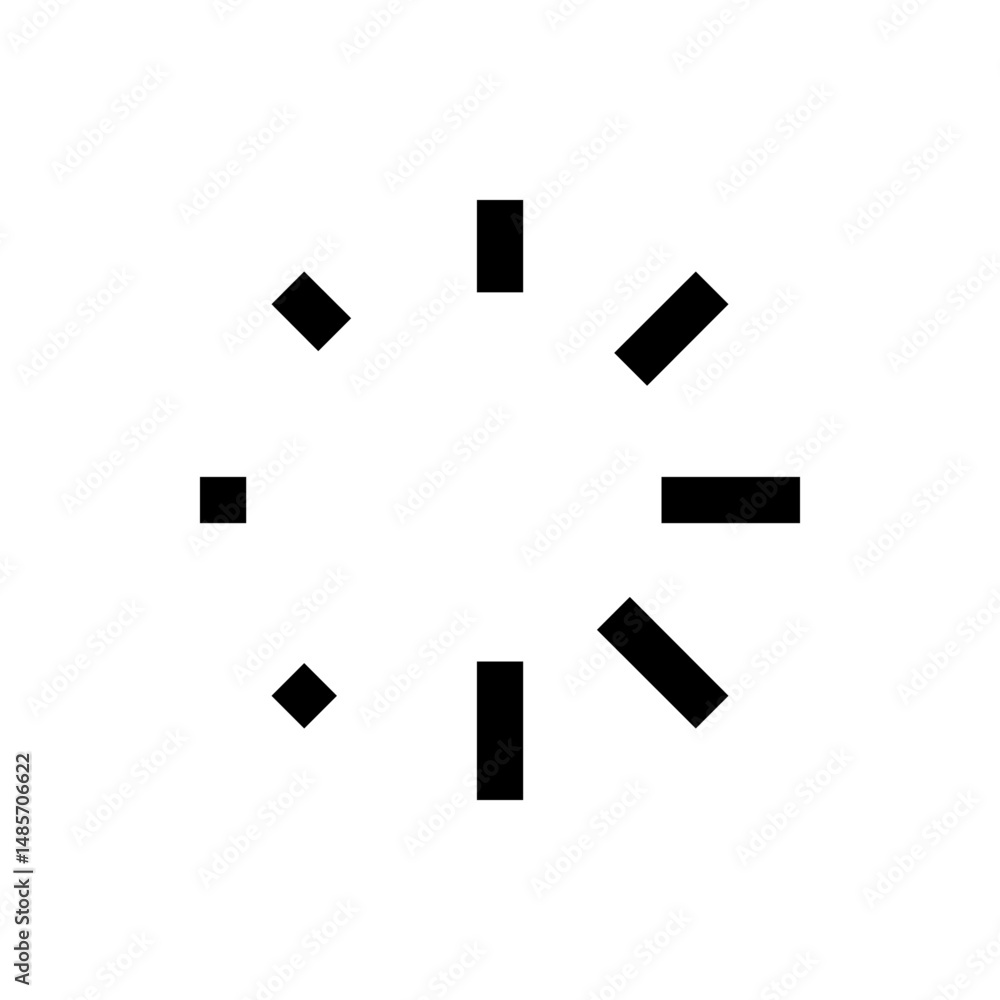 Poster geometric arrangement of black rectangles and squares in a circular pattern on a white background vi