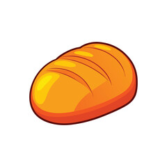 Cartoon Illustration of a Freshly Baked Loaf of Bread