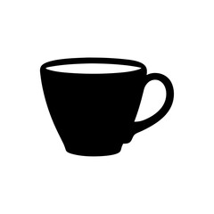 Black coffee cup vector graphic for cafe menu design and morning beverage illustration element icon