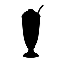Milkshake silhouette vector art, creamy drink illustration, dessert icon, beverage clipart, sweet treat