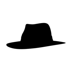 Silhouette of a classic fedora hat for men and women fashion headwear accessory style icon