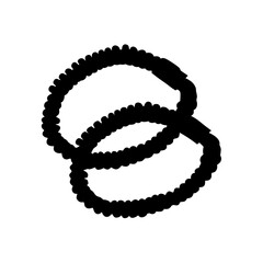 Two black beaded hair ties for women and girls fashion accessory ponytail holders elastics