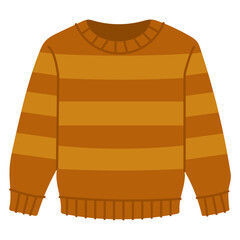 Brown Striped Sweater Vector Illustration