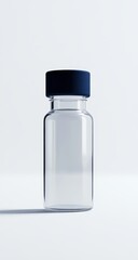 Clear glass bottle with a dark cap