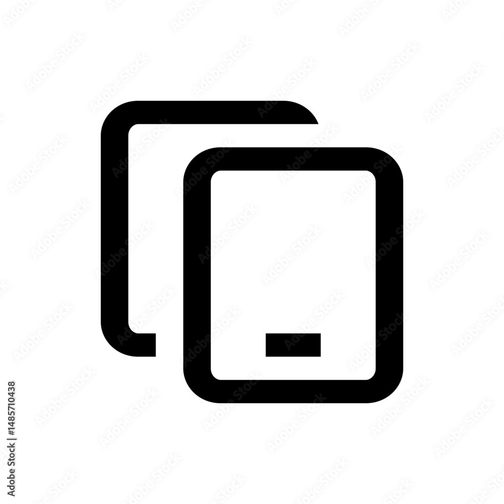 Poster two overlapping rectangular shapes with rounded corners and a small rectangle inside the front one 1