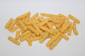 Crispy corn snack. Crispy and savory snack