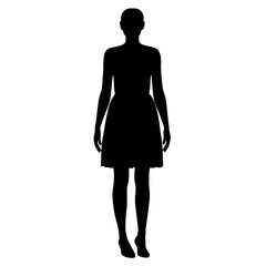 Find black dress silhouette vector image for fashion design and clothing template projects online now