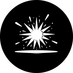 Abstract Burst of Light within a Circular Void Creating Dynamic Contrast