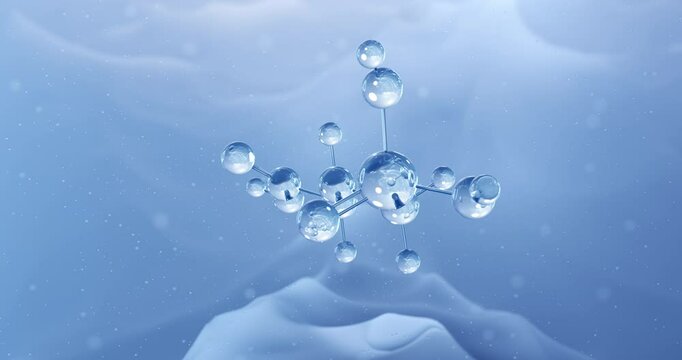 Glyphosate rotating molecular structure, 3d model of herbicide
